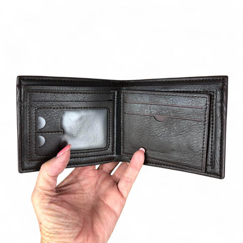 Cotton Road Wallet: BROWN MENS PU Leather Wallet
