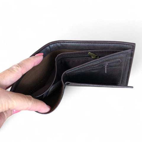 Cotton Road Wallet: BROWN MENS PU Leather Wallet
