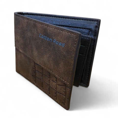 Cotton Road Wallet: BROWN MENS PU Leather Wallet
