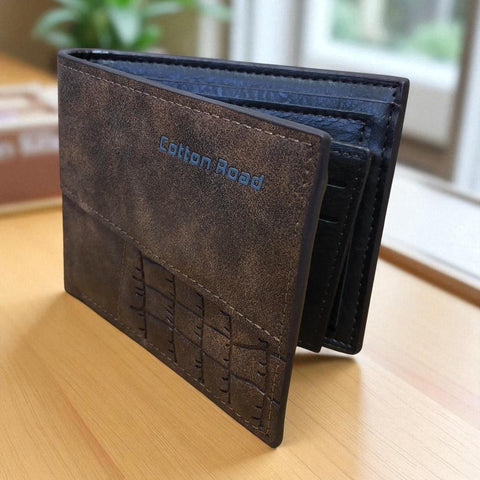 Cotton Road Wallet: BROWN MENS PU Leather Wallet