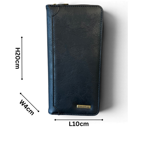 Cotton Road Wallet: Large BLACK PU Leather