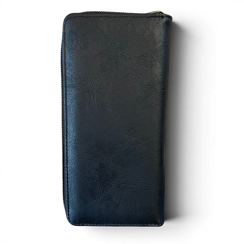 Cotton Road Wallet: Large BLACK PU Leather