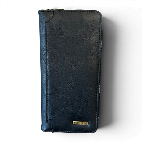 Cotton Road Wallet: Large BLACK PU Leather