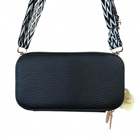 Cotton Road Wallet: Large BLACK PU Leather Cellphone Sling Wallet
