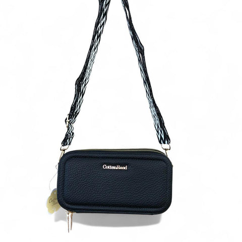 Cotton Road Wallet: Large BLACK PU Leather Cellphone Sling Wallet