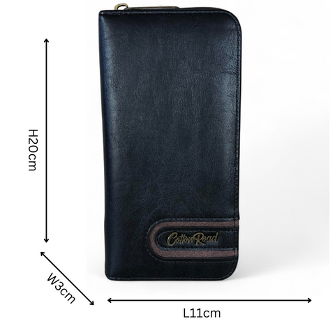 Cotton Road Wallet: Large BLACK PU Leather Wallet