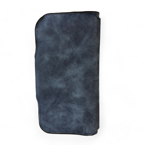 Cotton Road Wallet: Large BLUE PU Leather Wallet