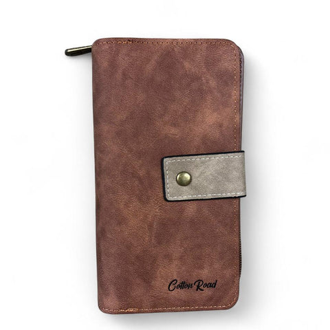 Cotton Road Wallet: Large BROWN & KHAKI PU Leather Wallet