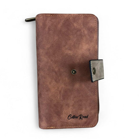 Cotton Road Wallet: Large BROWN & KHAKI PU Leather Wallet