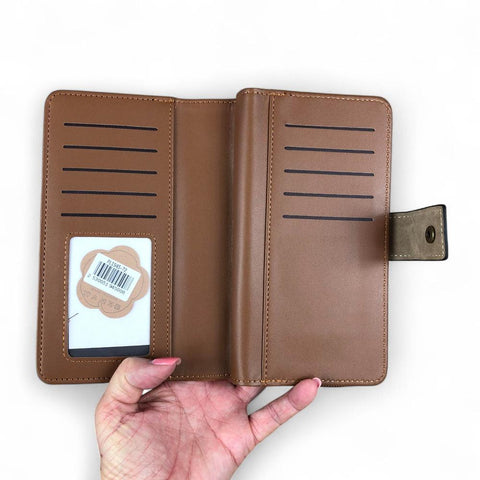 Cotton Road Wallet: Large BROWN & KHAKI PU Leather Wallet