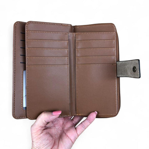 Cotton Road Wallet: Large BROWN & KHAKI PU Leather Wallet