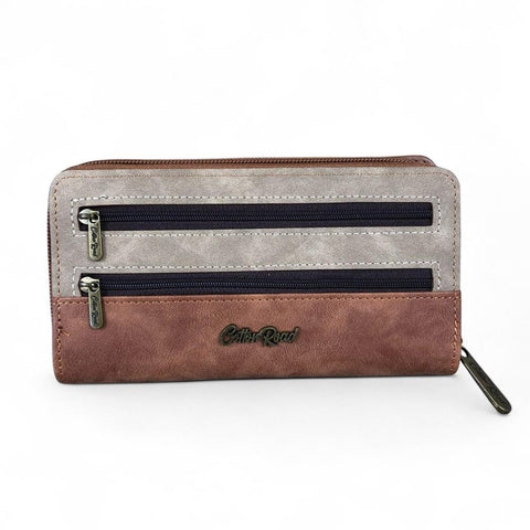 Cotton Road Wallet: Large BROWN & KHAKI PU Leather Wallet
