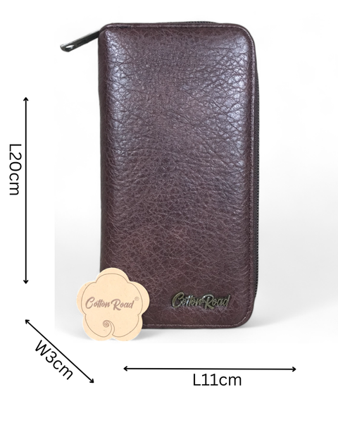 Cotton Road Wallet: Large BROWN PU Leather Wallet