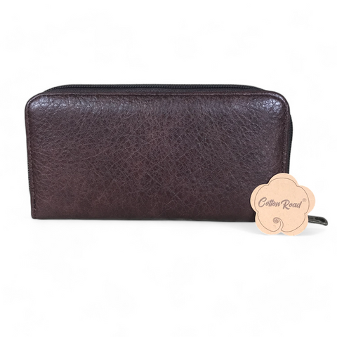 Cotton Road Wallet: Large BROWN PU Leather Wallet