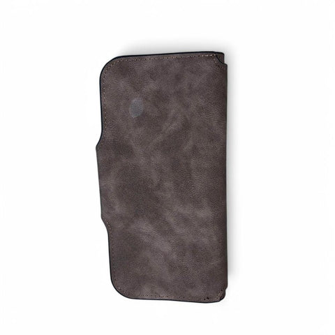 Cotton Road Wallet: Large BROWN PU Leather Wallet with WINDMILL