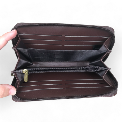 Cotton Road Wallet: Large BROWN PU Leather Wallet