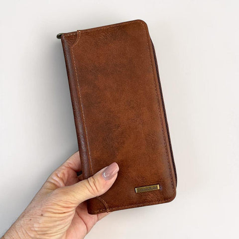 Cotton Road Wallet: Large BROWN PU Leather