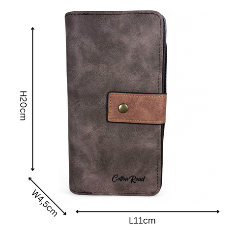 Cotton Road Wallet: Large BROWN / TAN PU Leather