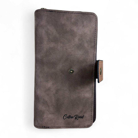 Cotton Road Wallet: Large BROWN / TAN PU Leather