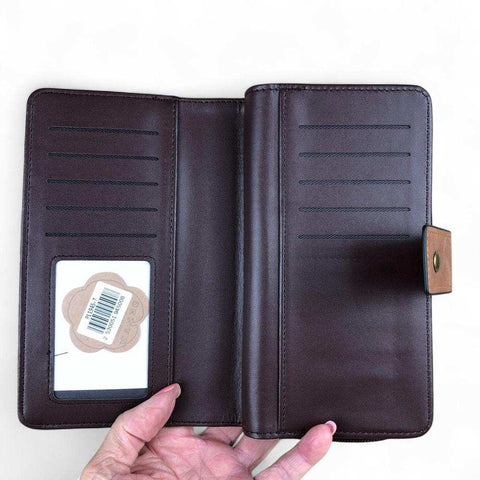 Cotton Road Wallet: Large BROWN / TAN PU Leather