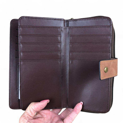 Cotton Road Wallet: Large BROWN / TAN PU Leather