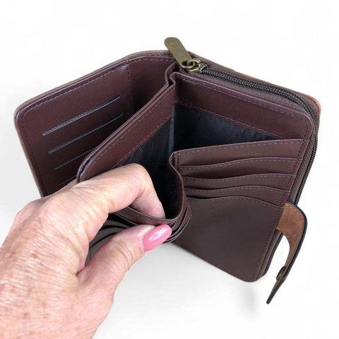 Cotton Road Wallet: Large BROWN / TAN PU Leather