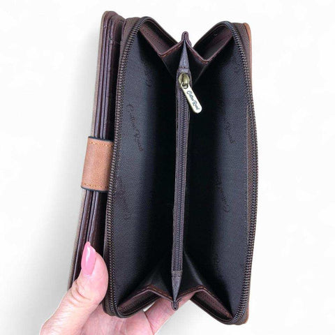 Cotton Road Wallet: Large BROWN / TAN PU Leather