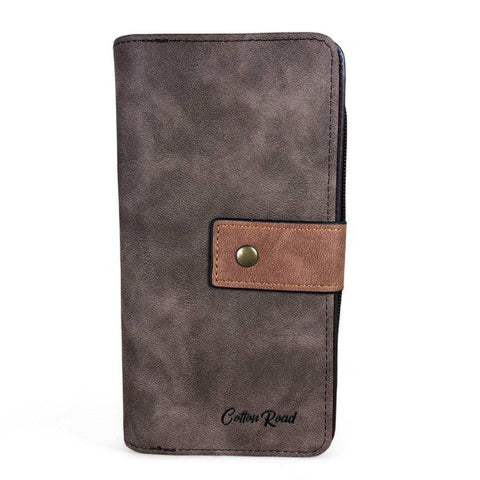 Cotton Road Wallet: Large BROWN / TAN PU Leather