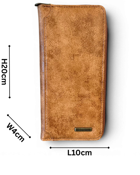 Cotton Road Wallet: Large CAMEL PU Leather