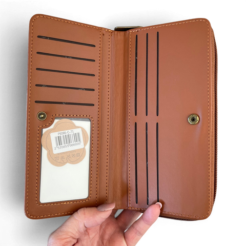 Cotton Road Wallet: Large CAMEL PU Leather