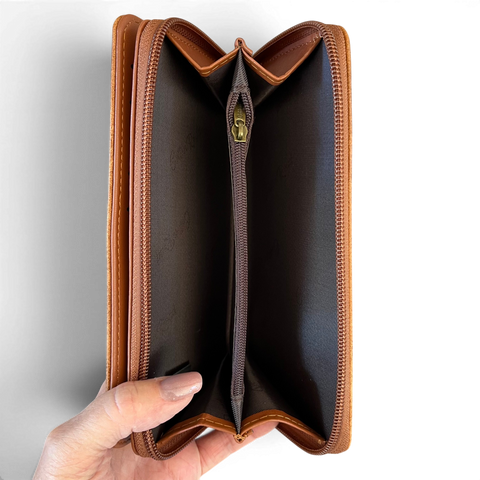 Cotton Road Wallet: Large CAMEL PU Leather
