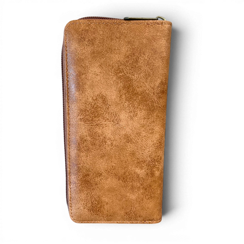 Cotton Road Wallet: Large CAMEL PU Leather