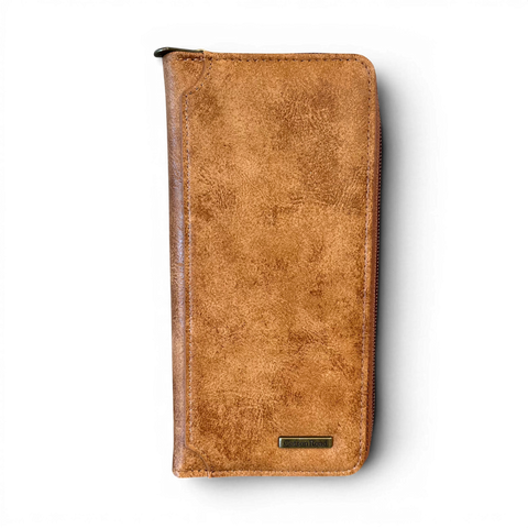 Cotton Road Wallet: Large CAMEL PU Leather