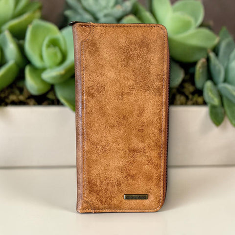 Cotton Road Wallet: Large CAMEL PU Leather