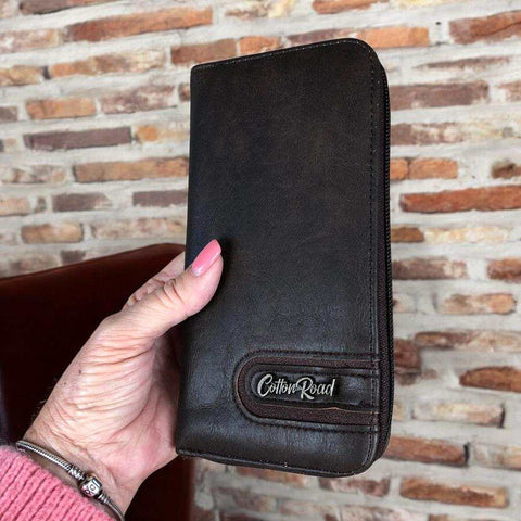 Cotton Road Wallet: Large Coffee Brown PU Leather