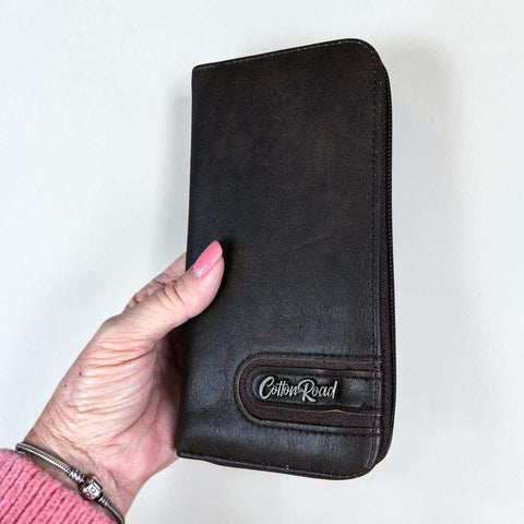 Cotton Road Wallet: Large Coffee Brown PU Leather