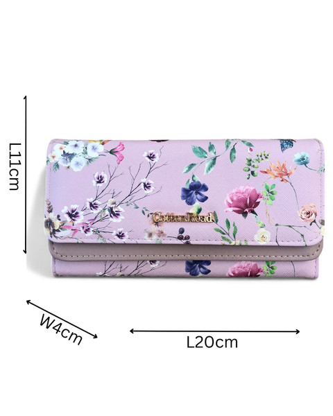 Cotton Road Wallet: Large FLORAL PINK PU Leather Wallet