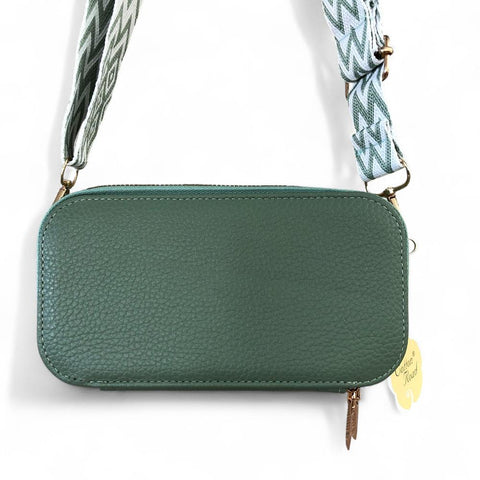 Cotton Road Wallet: Large GREEN PU Leather Cellphone Sling Wallet