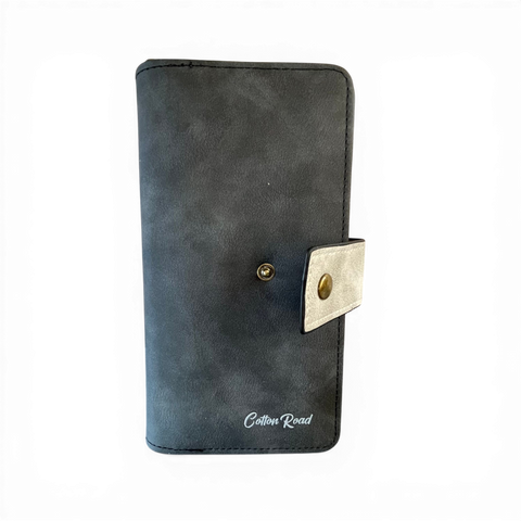 Cotton Road Wallet: Large GREY PU Leather Wallet