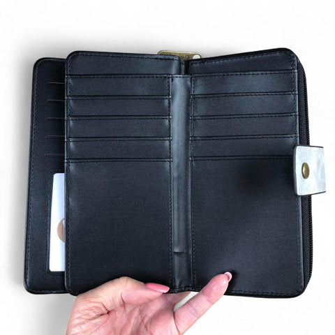 Cotton Road Wallet: Large GREY PU Leather Wallet