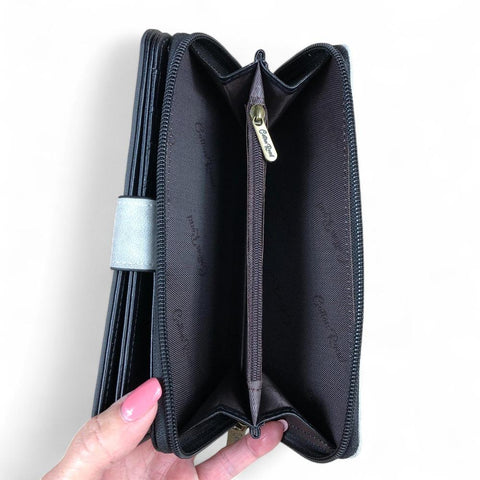 Cotton Road Wallet: Large GREY PU Leather Wallet