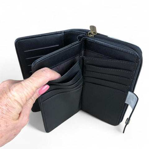 Cotton Road Wallet: Large GREY PU Leather Wallet