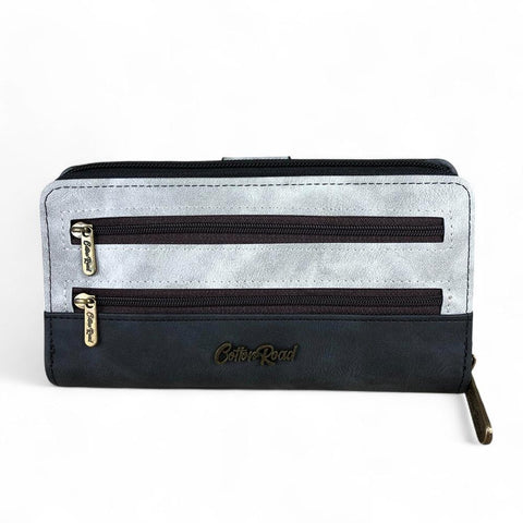 Cotton Road Wallet: Large GREY PU Leather Wallet