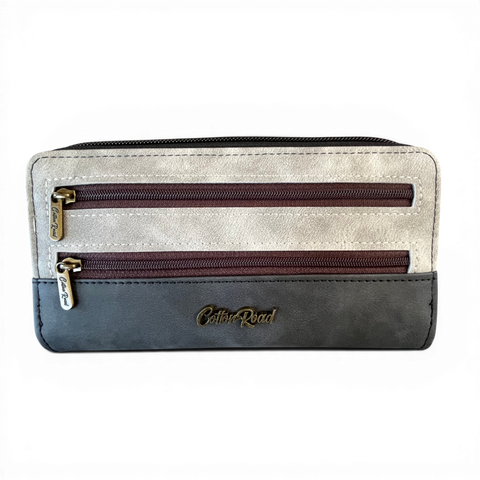Cotton Road Wallet: Large GREY PU Leather Wallet
