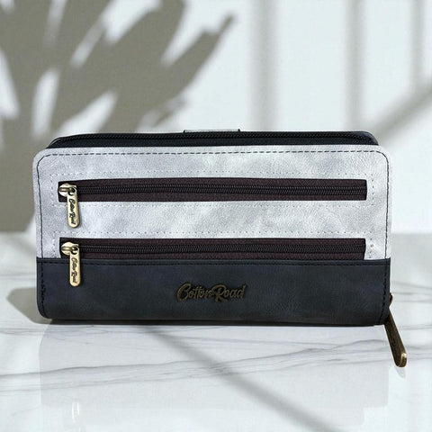 Cotton Road Wallet: Large GREY PU Leather Wallet