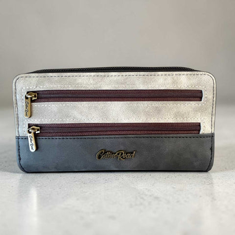 Cotton Road Wallet: Large GREY PU Leather Wallet