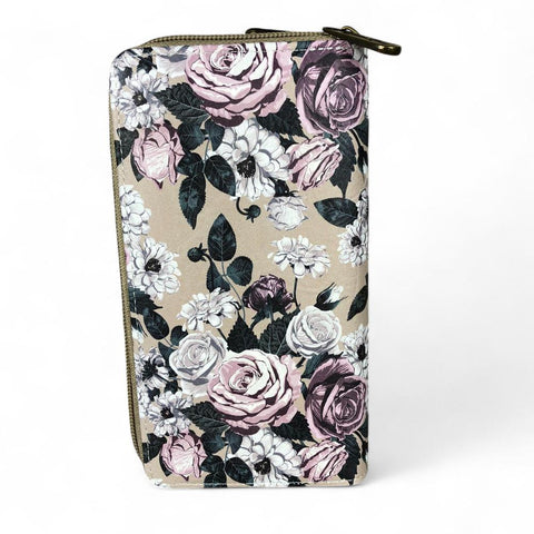 Cotton Road Wallet: Large KHAKI FLORAL PU Leather Wallet