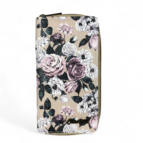 Cotton Road Wallet: Large KHAKI FLORAL PU Leather Wallet