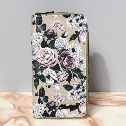 Cotton Road Wallet: Large KHAKI FLORAL PU Leather Wallet