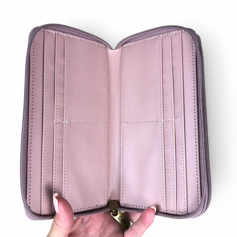 Cotton Road Wallet: Large MAUVE FLORAL PVC Wallet